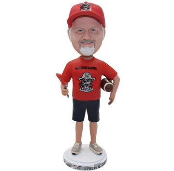Rugby Coach Bobblehead Doll Custom